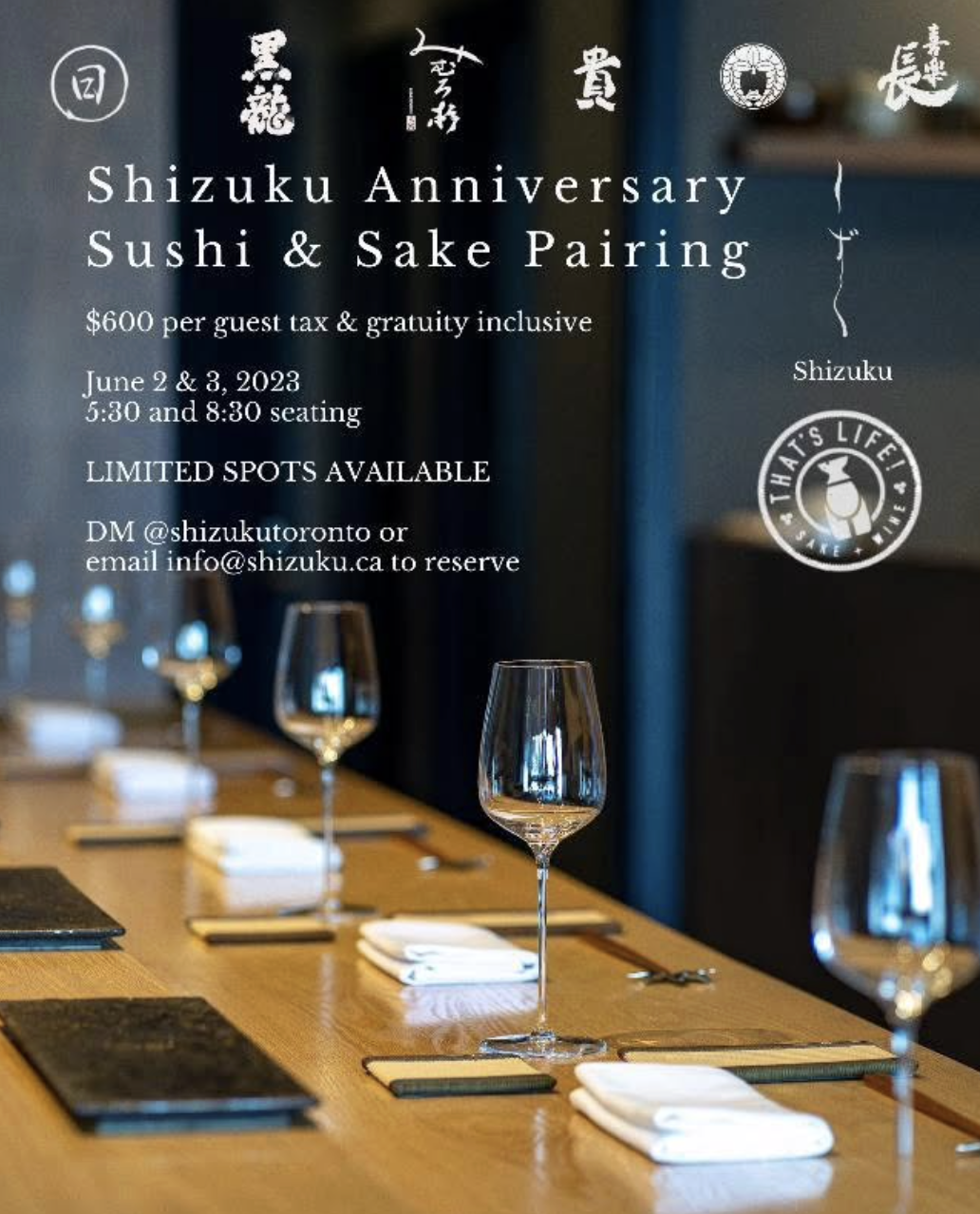 Anniversary Sushi & Sake Pairing
